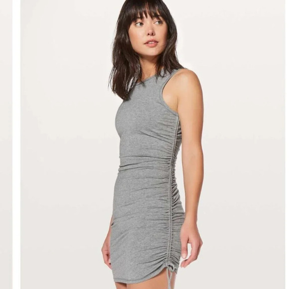 Lululemon Cinch It Dress Heathered Medium Grey Size 4 - Picture 2 of 8